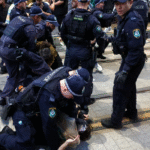 Sydney police use force on protesters demonstrating against Herzog visit